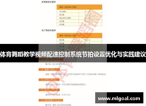 体育舞蹈教学视频配速控制系统节拍设置优化与实践建议